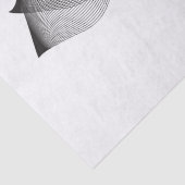 Modern Moiré Effect Tulip Floral Minimal Black Tissuepapier (Detail)