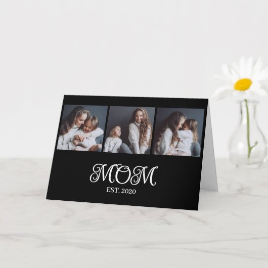 Modern Mom Established 3 Photo Mother's Day  Kaart (Kleine Plant)