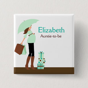 MODERN MOM (GROEN) NAAM TAG Custom Button