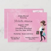 Modern Mom Roze Baby shower Uitnodiging (Voorkant / Achterkant)