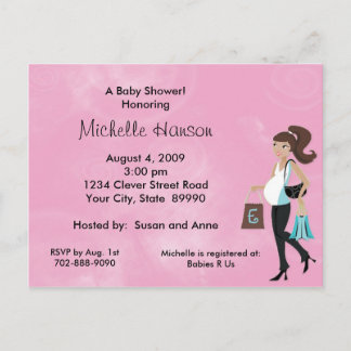 Modern Mom Roze Baby shower Uitnodiging Briefkaart
