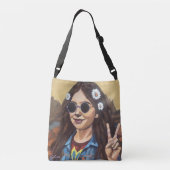 Modern Mona Lisa Painting - da Vinci Inspired Art Crossbody Tas (Achterkant)