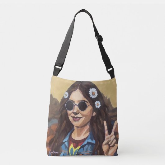 Modern Mona Lisa Painting - da Vinci Inspired Art Crossbody Tas (Voorkant)