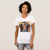 Modern Mona Lisa Painting - da Vinci Inspired Art T-shirt (Voorkant volledig)