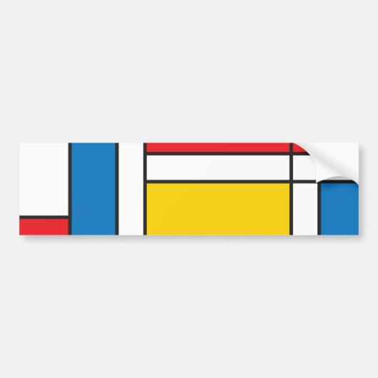 Modern Mondriaan Geïnspireerd grafisch patroon Bumpersticker (Voorkant)