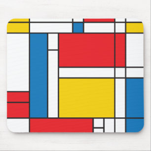 Modern Mondriaan Geïnspireerd grafisch patroon Muismat