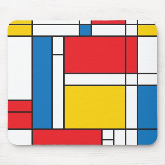 Modern Mondriaan Geïnspireerd grafisch patroon Muismat (Voorkant)