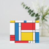 Modern Mondriaans geïnspireerd grafisch patroon Briefkaart (Staand voorkant)