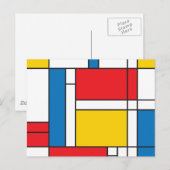 Modern Mondriaans geïnspireerd grafisch patroon Briefkaart (Voorkant / Achterkant)