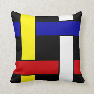 Modern Mondrian Geïnspireerde Abstracte Kunst Kussen