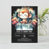 Modern Monkey Birthday Kaart (Staand voorkant)