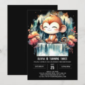 Modern Monkey Birthday Kaart (Voorkant / Achterkant)