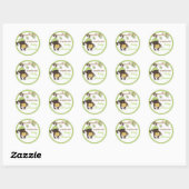 Modern Monkey Sweet Neutral Baby shower | Groen Ronde Sticker (Vel)