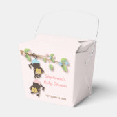 Modern Monkey Twin Meisje & Jongen Favor Box Bedankdoosjes (Voorkant Zijde)
