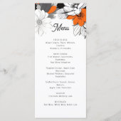 Modern monochroom bloemenbruiloft menu (Voorkant)