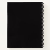 Modern monochroom bloempatroon notitieboek (Achterkant)