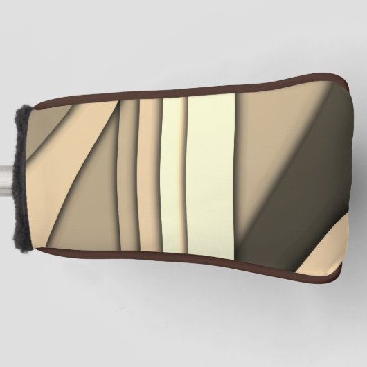 Modern monochroom bruin golfheadcover (Voorkant)