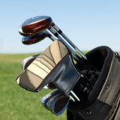 Modern monochroom bruin golfheadcover (Insitu)