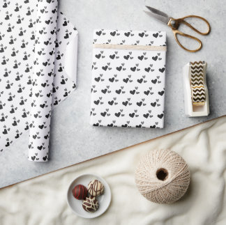 Modern Monochroom Hartjespatroon Cadeaupapier