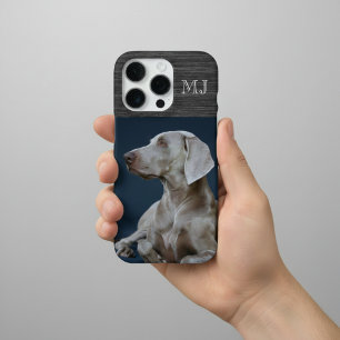 Modern Monogram 1 Foto Geborsteld Metaal Grijs iPhone 16 Pro Hoesje