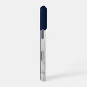 Modern Monogram 1 Foto Navyblauw iPhone Hoesje (Rechterkant)