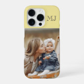 Modern Monogram 1 Foto Zachte Geel iPhone Hoesje (Achterkant)