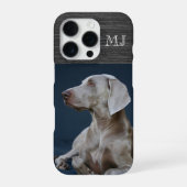Modern Monogram 1 Photo Brushed Metal Grey iPhone Hoesje (Achterkant)