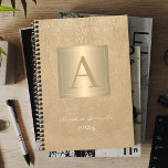 Modern monogram 2025 professioneel goud elegant planner<br><div class="desc">Moderne luxe monoculaire business of schoolplanner met een faux gouden metalen vierkant boven een stijlvolle  beige achtergrond van leder.             Geschikt voor kleine zaken,  huispersoneel,  bedrijfs of onafhankelijke bedrijfsberoeps,  persoonlijke branding of stylists,  voor managers,  leerkrachten,  studenten,  advocaten.</div>