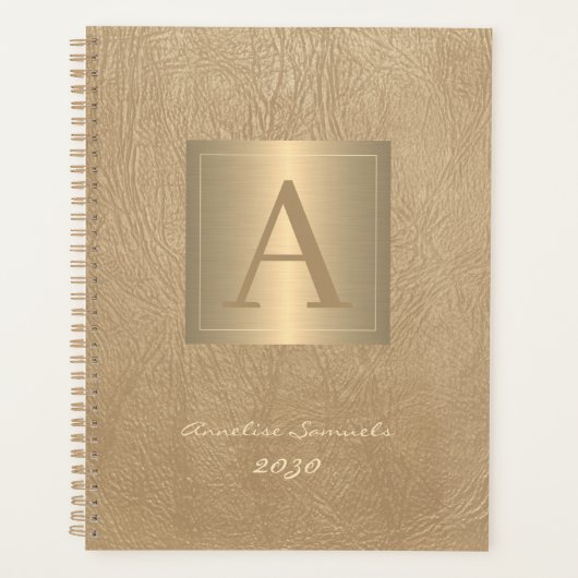 Modern monogram 2026 professioneel goud elegant planner (Voorkant)