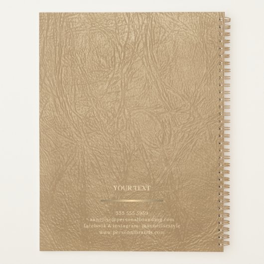 Modern monogram 2026 professioneel goud elegant planner (Achterkant)