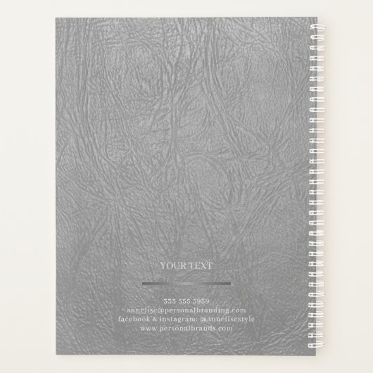 Modern monogram 2026 professioneel zilver elegant planner (Achterkant)
