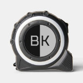 Modern Monogram 2 Initialen aangepaste kleuren Rolmaat (Voorkant)