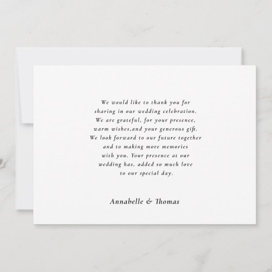 Modern Monogram 3 Photo Thank You    Bedankkaart (Achterkant)