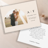 Modern Monogram 3 Photo Thank You    Bedankkaart