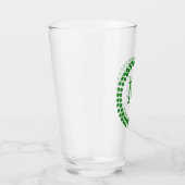 Modern Monogram 4 Leaf Clover Green Shamrock Glas (Rechts)