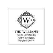 Modern Monogram Aangepaste naam Retouradres Rubberstempel (Afrduk)
