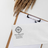 Modern Monogram Aangepaste naam Retouradres Rubberstempel