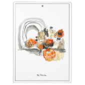 Modern Monogram Abstraction Black en Red Klembord (Achterkant)