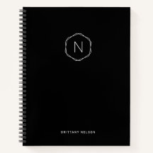 Modern Monogram Achtkant Zwart Wit
