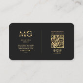Modern Monogram Advocaat Juridisch kantoor Zwart G Visitekaartje (Achterkant)