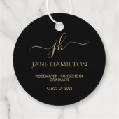Modern Monogram Afstuderen Bedankjes Labels (Achterkant)