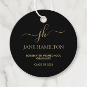 Modern Monogram Afstuderen Bedankjes Labels (Voorkant)