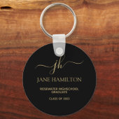 Modern Monogram Afstuderen Sleutelhanger (Voorkant)