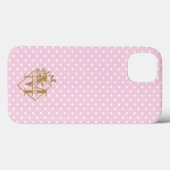 Modern Monogram Alfabet Letter M Polka Dots Case-Mate iPhone Case (Achterkant (horizontaal))