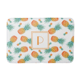 Modern Monogram Ananas Fruitpatroon Badmat