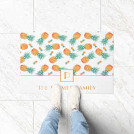 Modern Monogram Ananas Fruitpatroon Deurmat