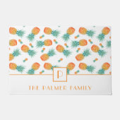 Modern Monogram Ananas Fruitpatroon Deurmat (Voorkant)