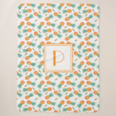 Modern Monogram Ananas Fruitpatroon  Sherpa Deken (Voorkant)