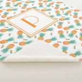 Modern Monogram Ananas Fruitpatroon  Sherpa Deken (3/4)