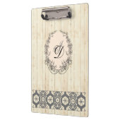 Modern Monogram Antiek Patroon Hout Klembord (Links)